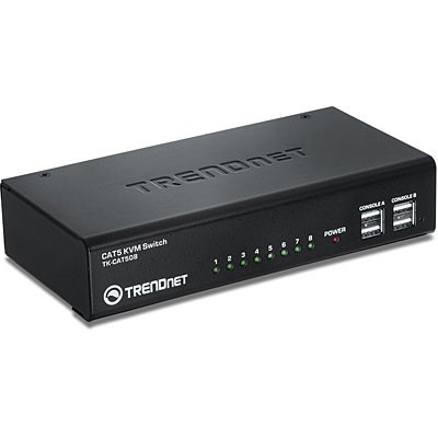 Trendnet TK-CAT508 KVM switch Black - Trendnet TK-CAT508, 1600 x 1200