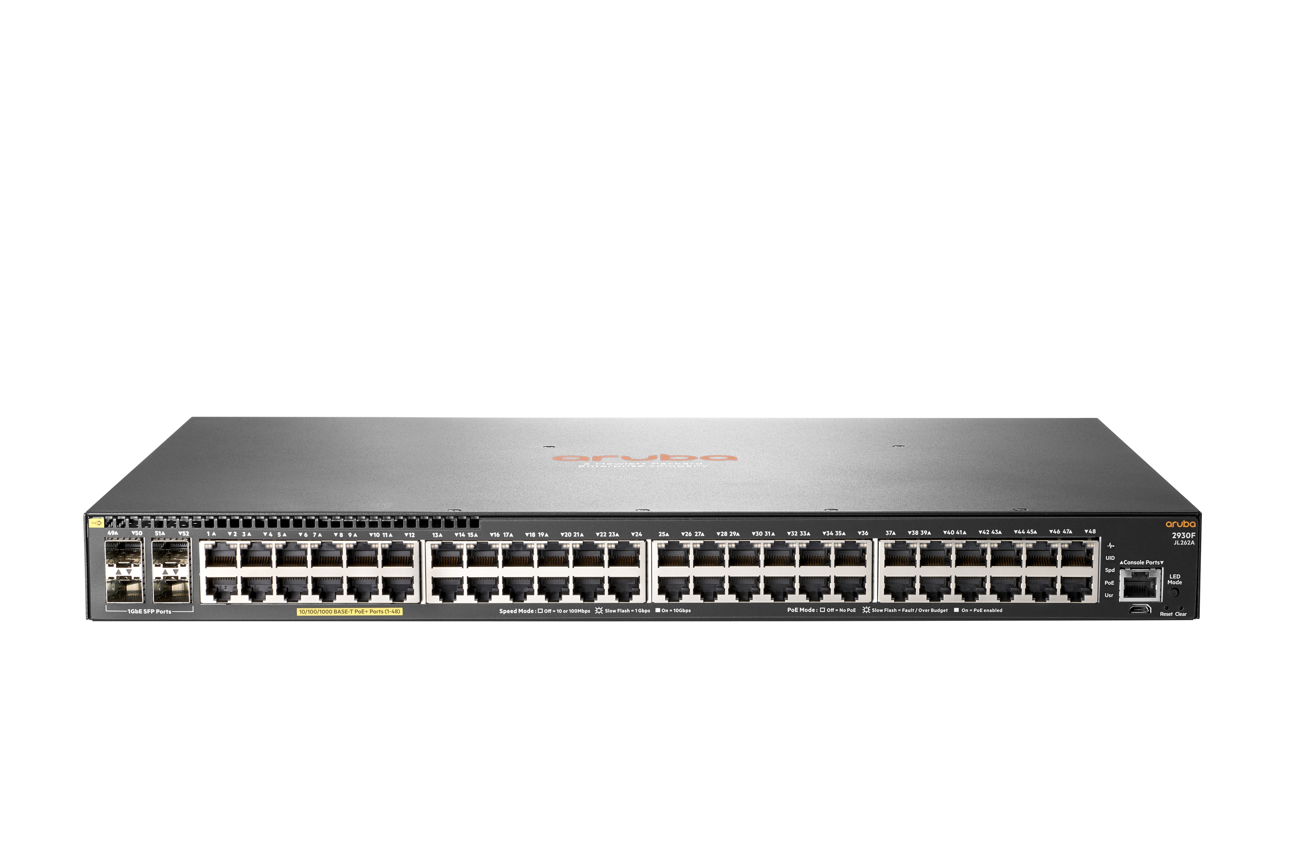 HPE Aruba Networking 2930F 48G PoE+ 4SFP Switch - HPE Aruba