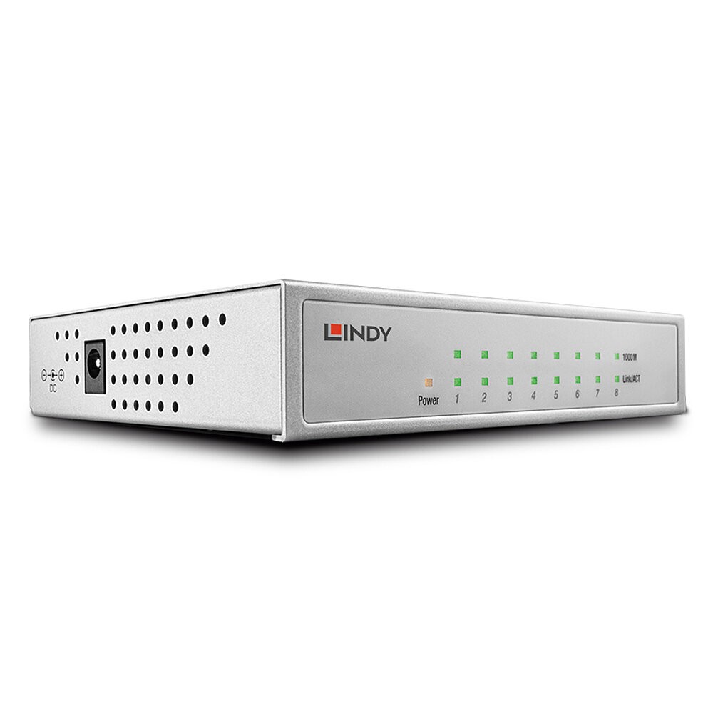 Lindy Network Switch - Gigabit, Desktop, 8 Port, 10/100/1000 - Lindy