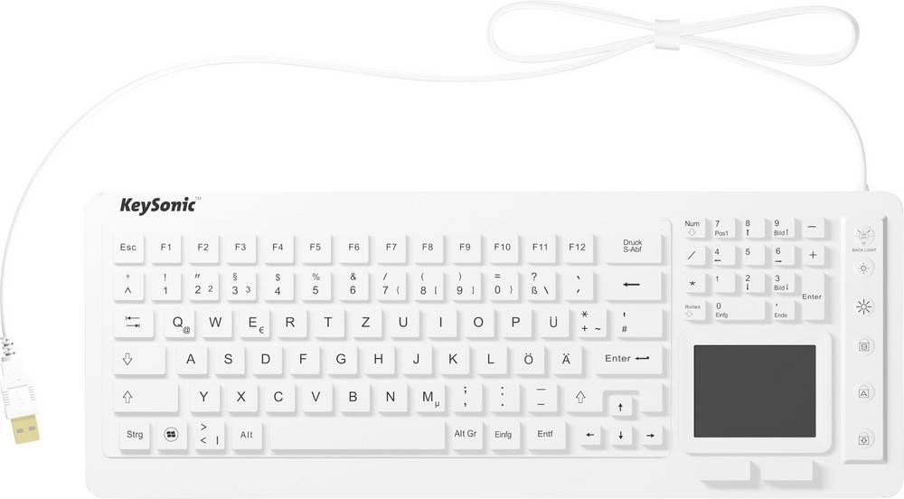 Keysonic KSK-6231 INEL (DE) USB Tastatur Deutsch, QWERTZ Weiß