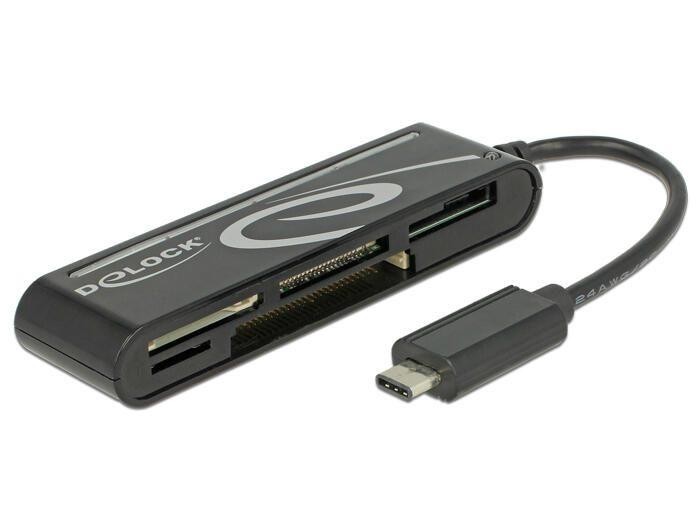 DeLOCK 91739 card reader USB 2.0 Black - DeLOCK 91739, CF, CF Type II,