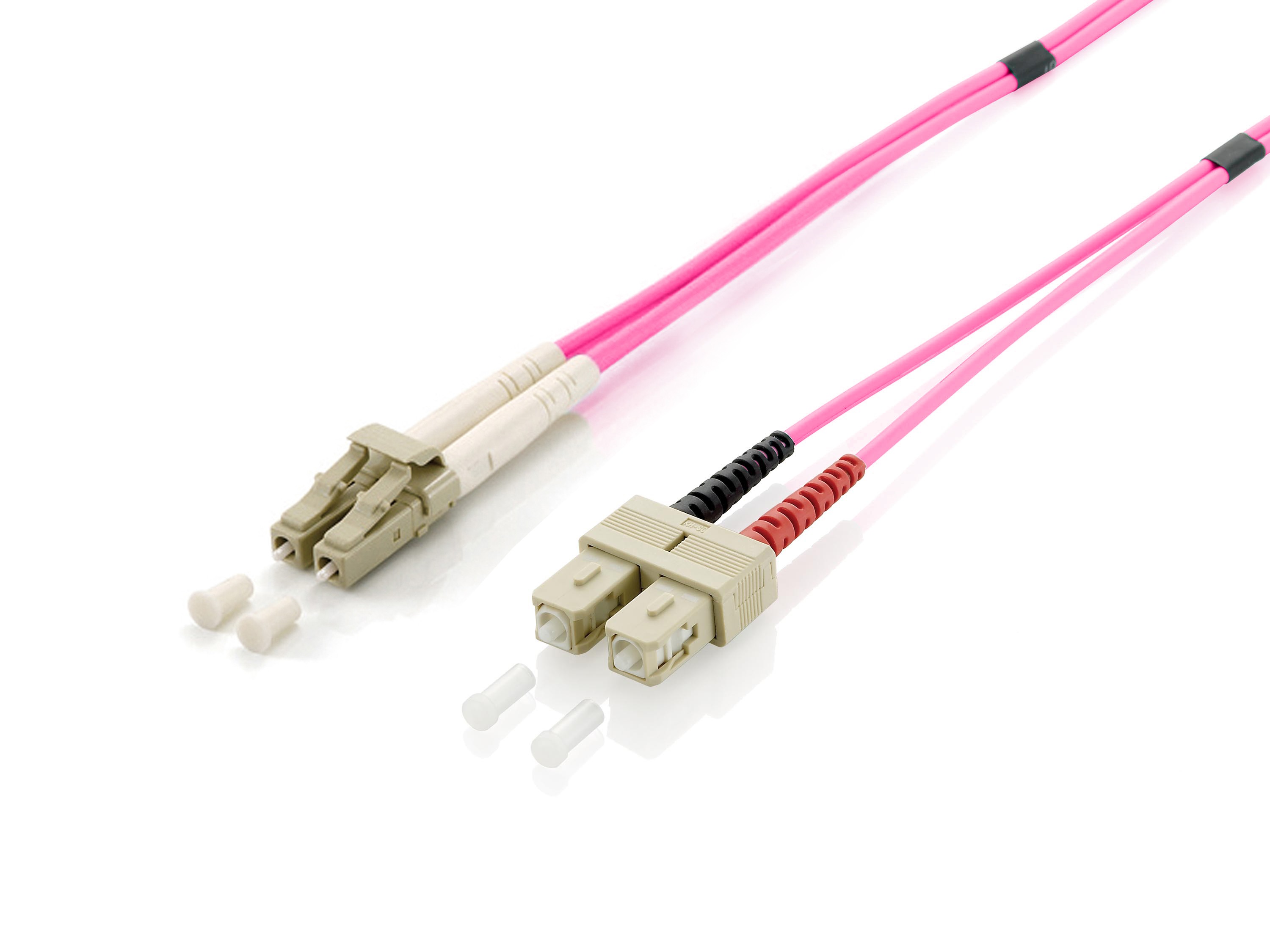 Equip LC/SC Fiber Optic Patch Cable, OM4, 10m - Equip LC/SC Fiber