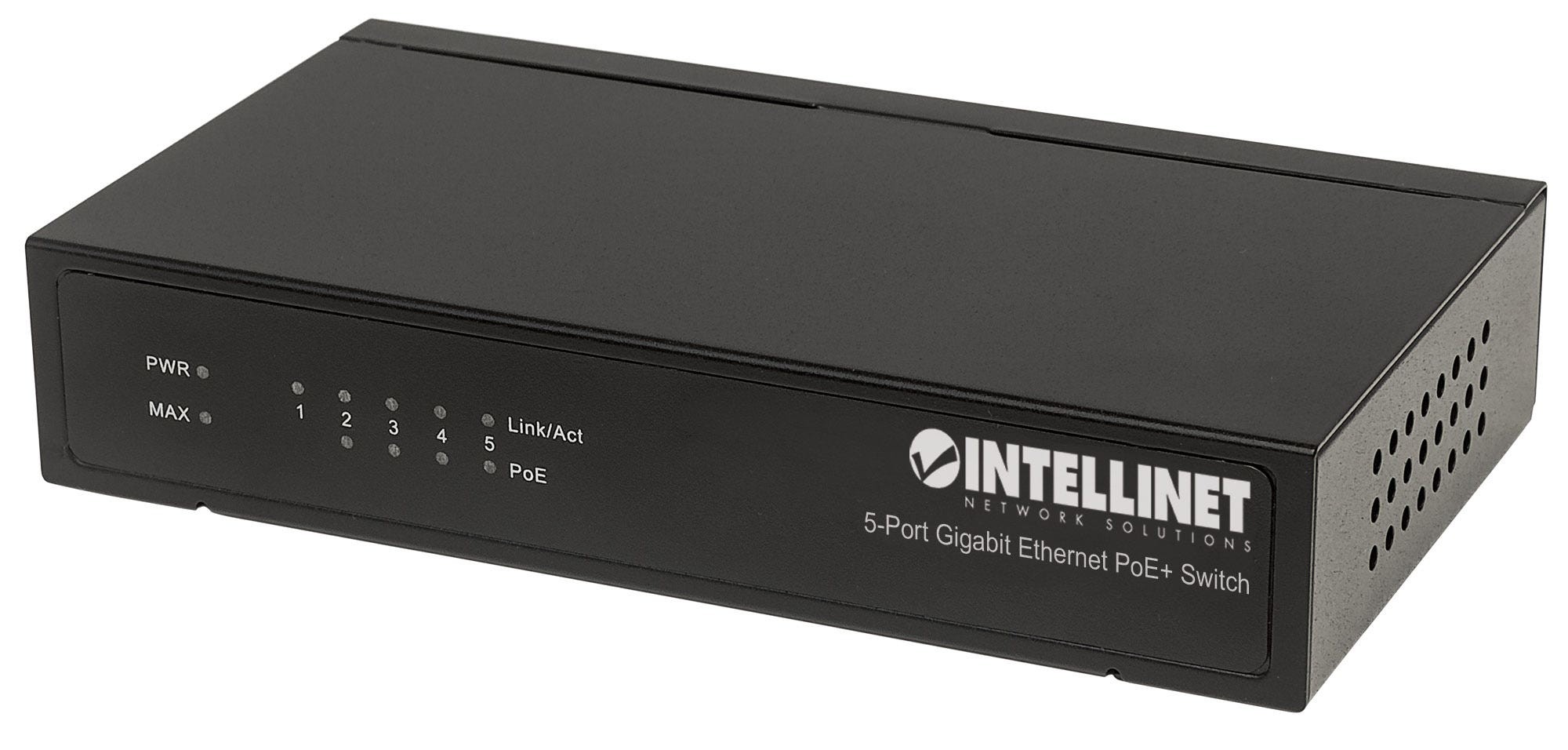 Intellinet Commutateur réseau (switch) Gigabit Ethernet PoE+ 5 ports,