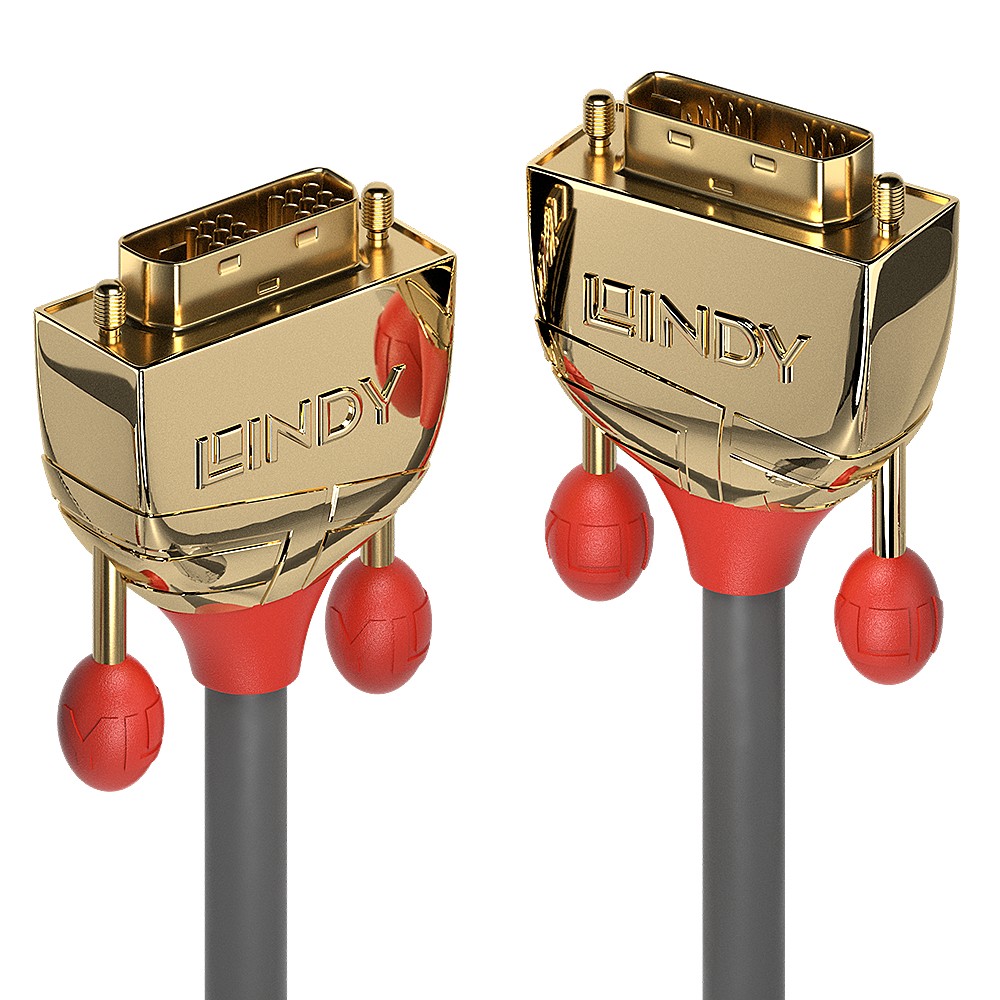 Lindy 10m DVI-D Single Link Cable, Gold Line - Lindy 10m DVI-D Single