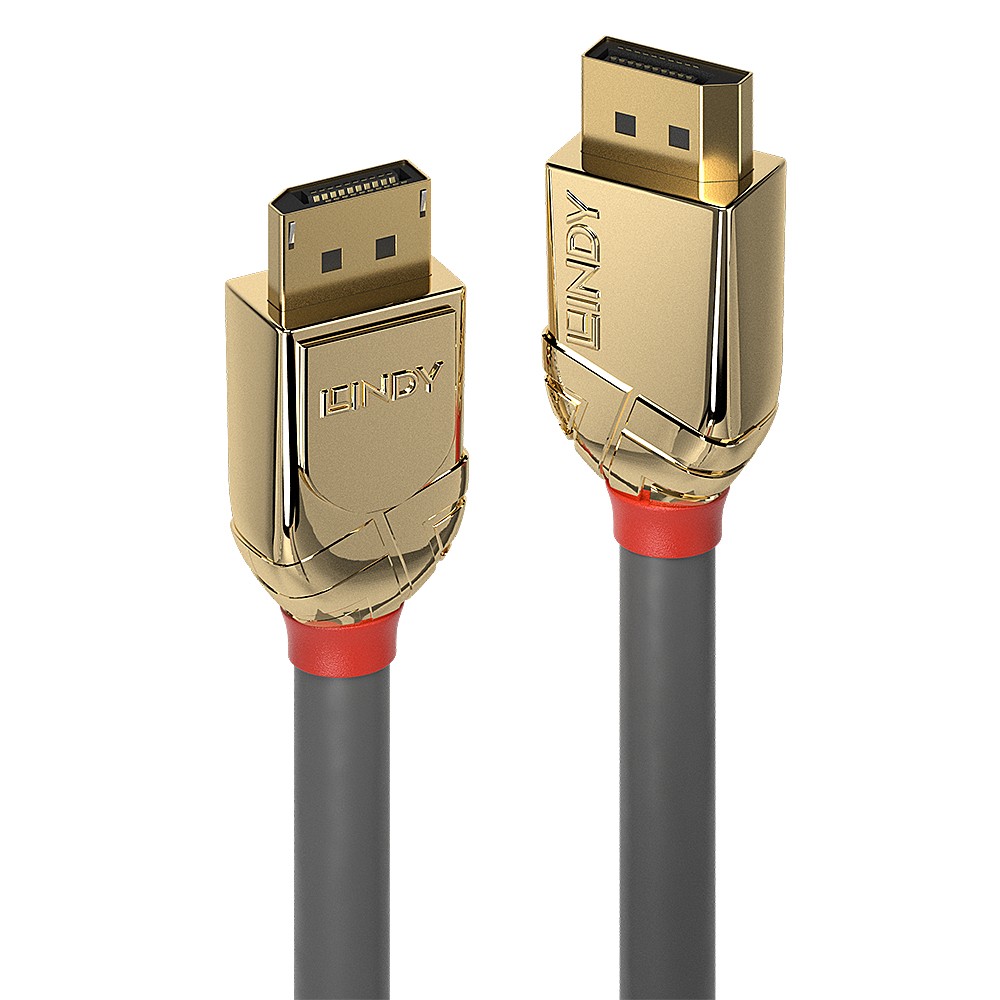 Lindy 1m DisplayPort 1.4 Cable, Gold Line - Lindy 1m DisplayPort 1.4