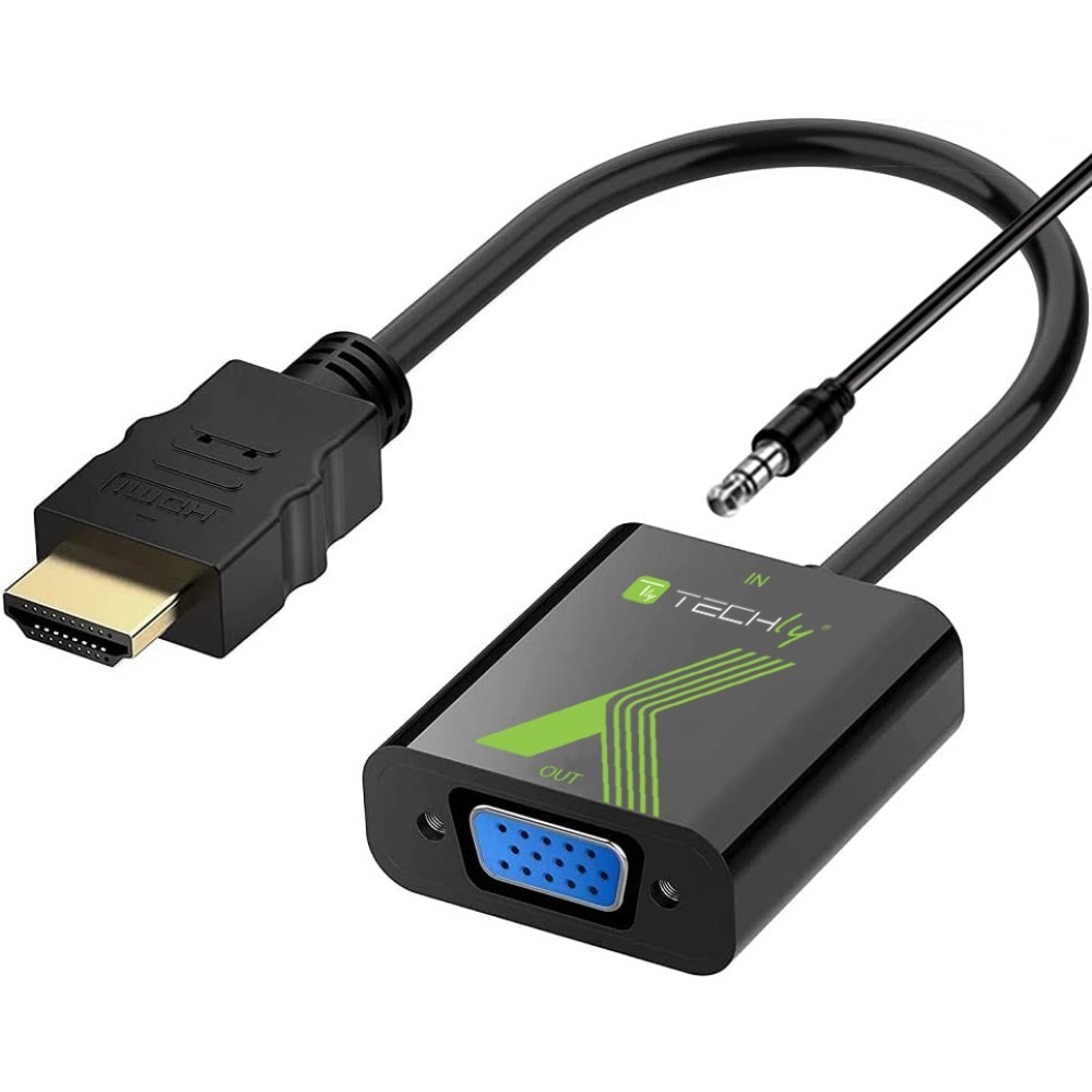 Techly HDMI - VGA+3.5mm M/F 0,15 m Noir - Techly HDMI - VGA+3.5mm M/F,