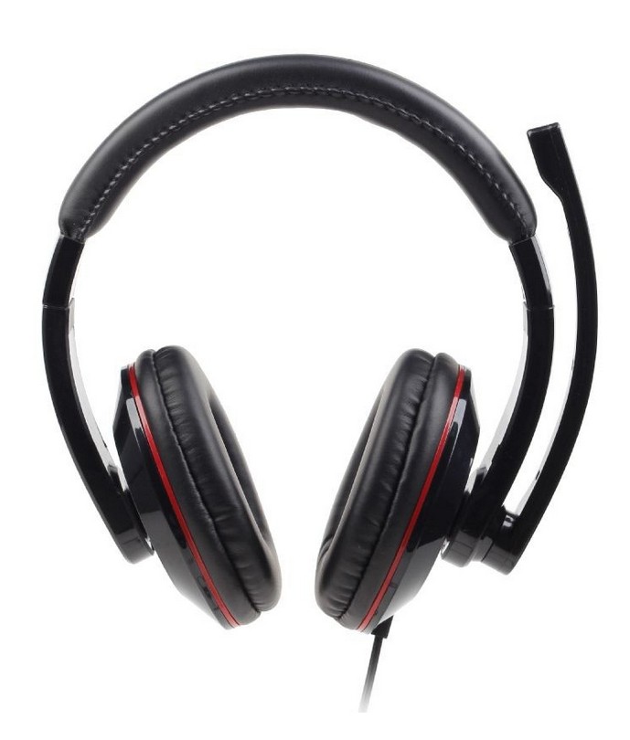 gembird Headset stereo schwarz/rot USB