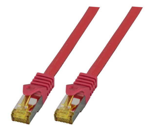 EFB RJ45 Patchk. S/FTP Cat.6A LSZH Cat.7 Rohk. 25.00m rot