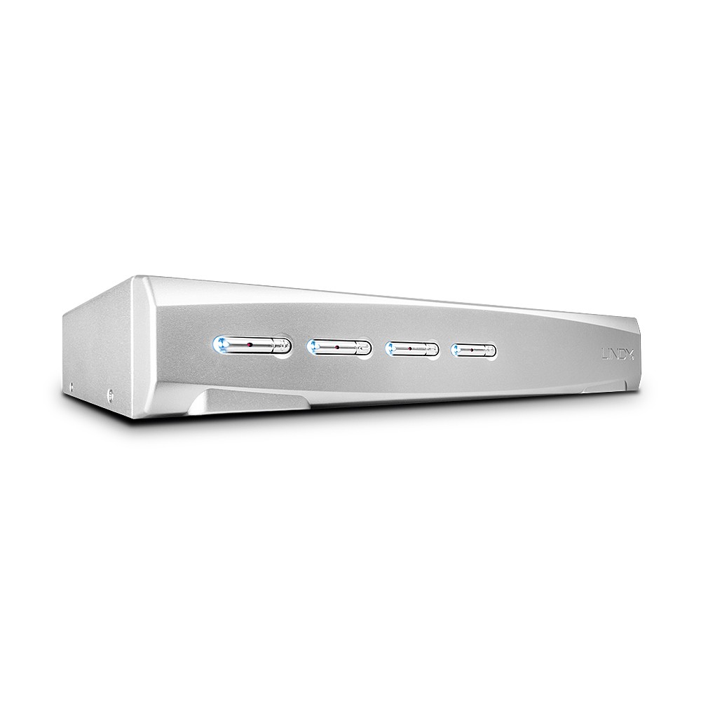 Lindy 4 Port KVM Switch Pro USB 2.0, DisplayPort 1.2 with TTU - Lindy