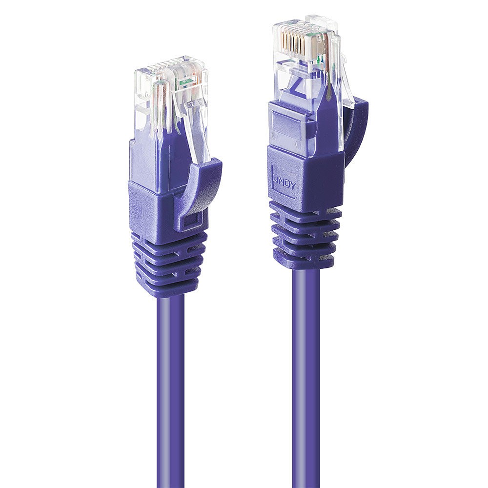 Lindy 30m Cat.6 U/UTP Network Cable, Purple - Lindy 30m Cat.6 U/UTP
