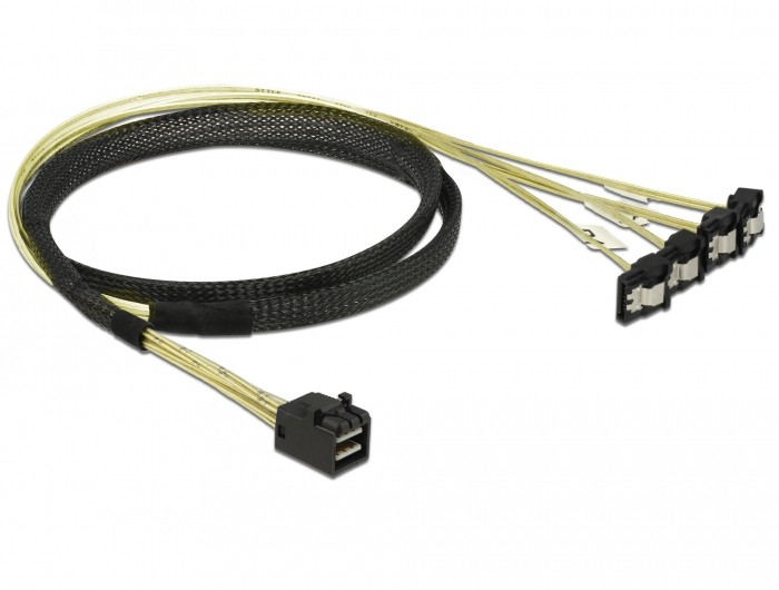 DeLOCK 85685 SCSI cable Black, Yellow 1 m 1 x Mini SAS HD SFF-8643 4