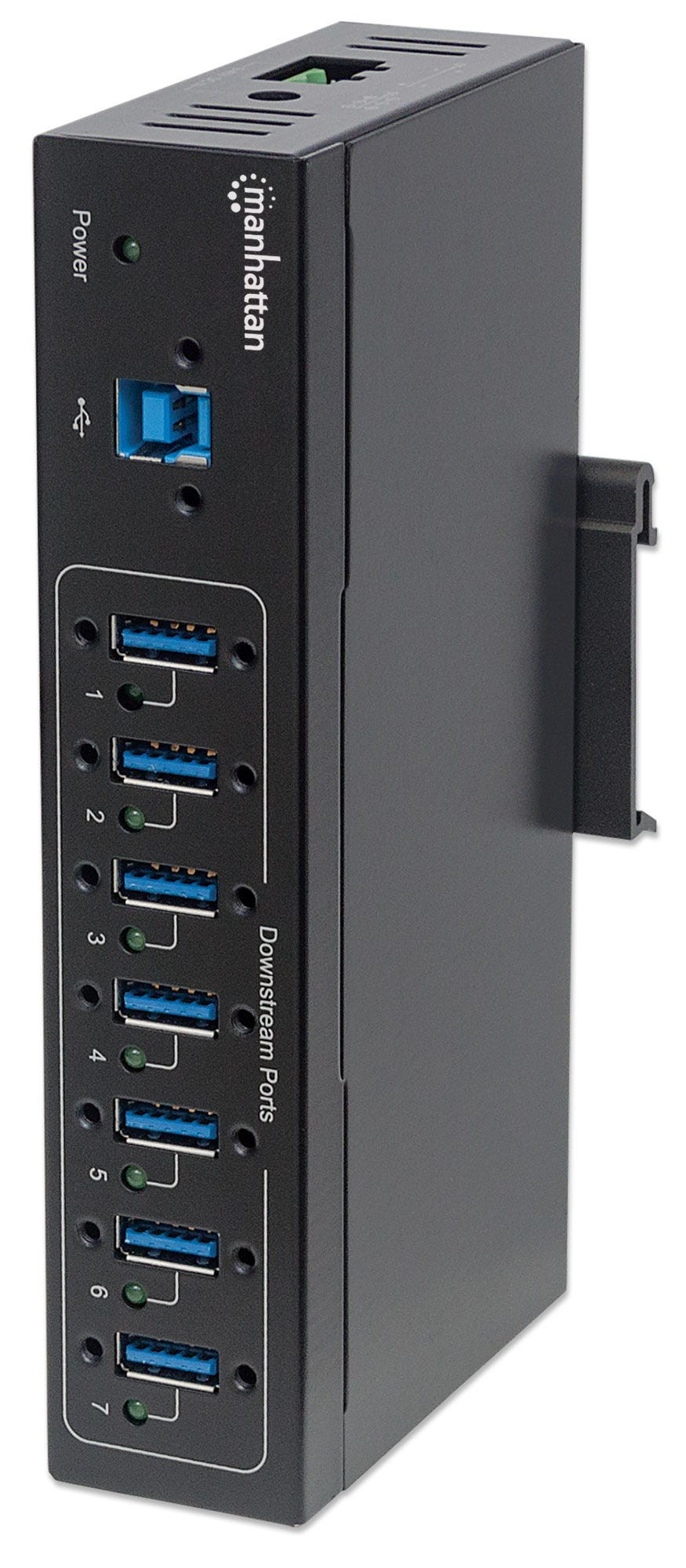 Manhattan USB-A 7-Port Hub Industrial, 7x USB-A Ports, 5 Gbps (USB 3.