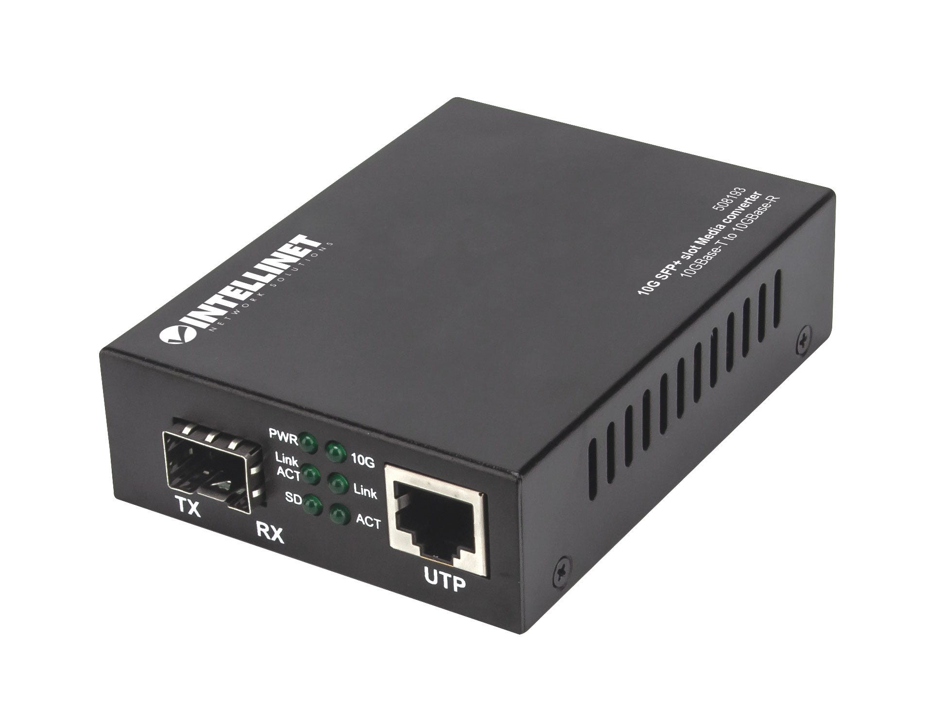 Intellinet 10GBase-T to 10GBase-R Media Converter, 1 x 10 GB SFP+