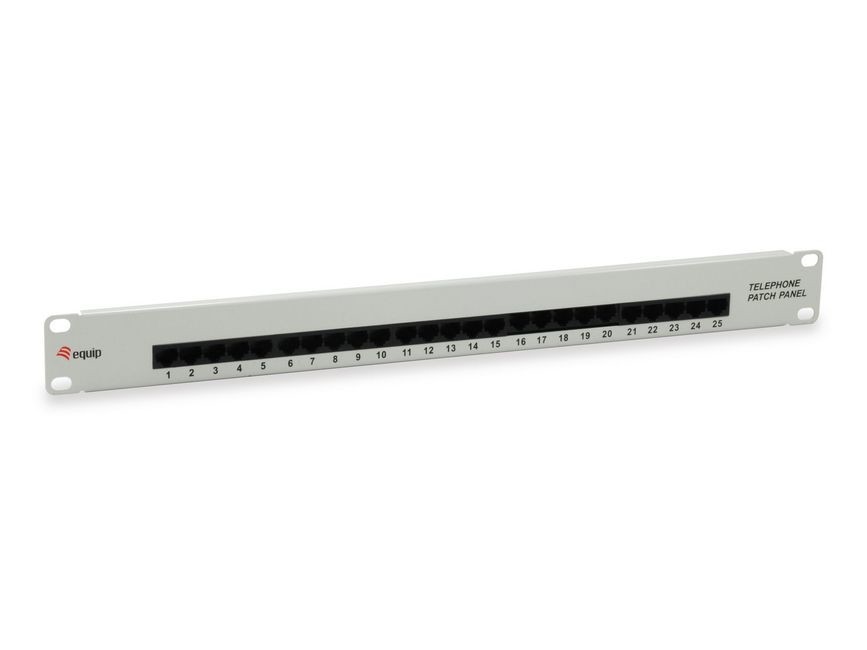Equip 25-Port Cat.3 RJ45 ISDN Patch Panel, Light Grey - Equip 25-Port