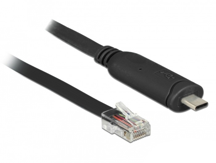 DeLOCK 63912 cable de serie Negro 2 m USB Tipo C RJ45 - DeLOCK 63912,