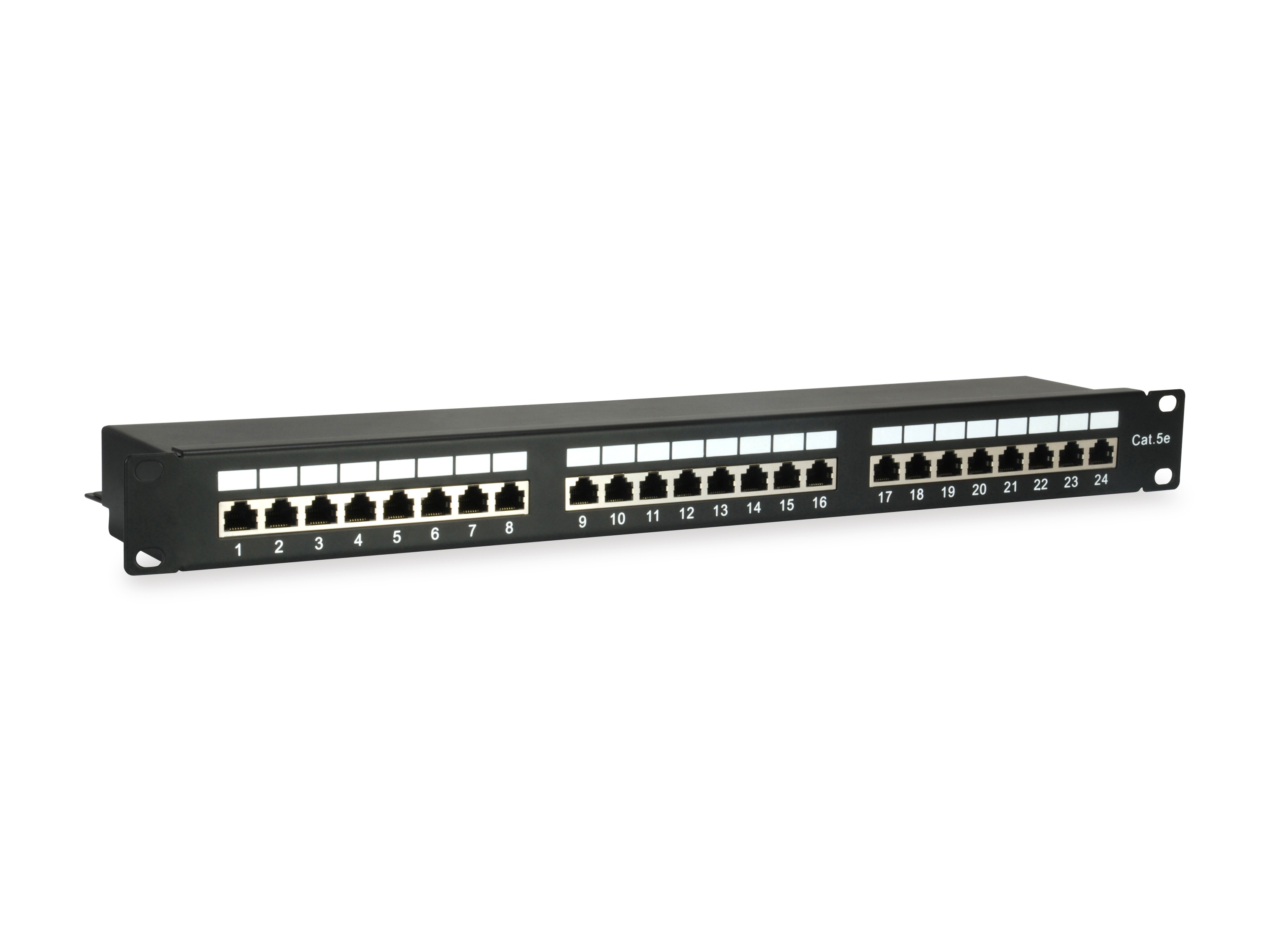 Equip 24-Port Cat.5e Shielded Patch Panel, Black - Equip 24-Port Cat.