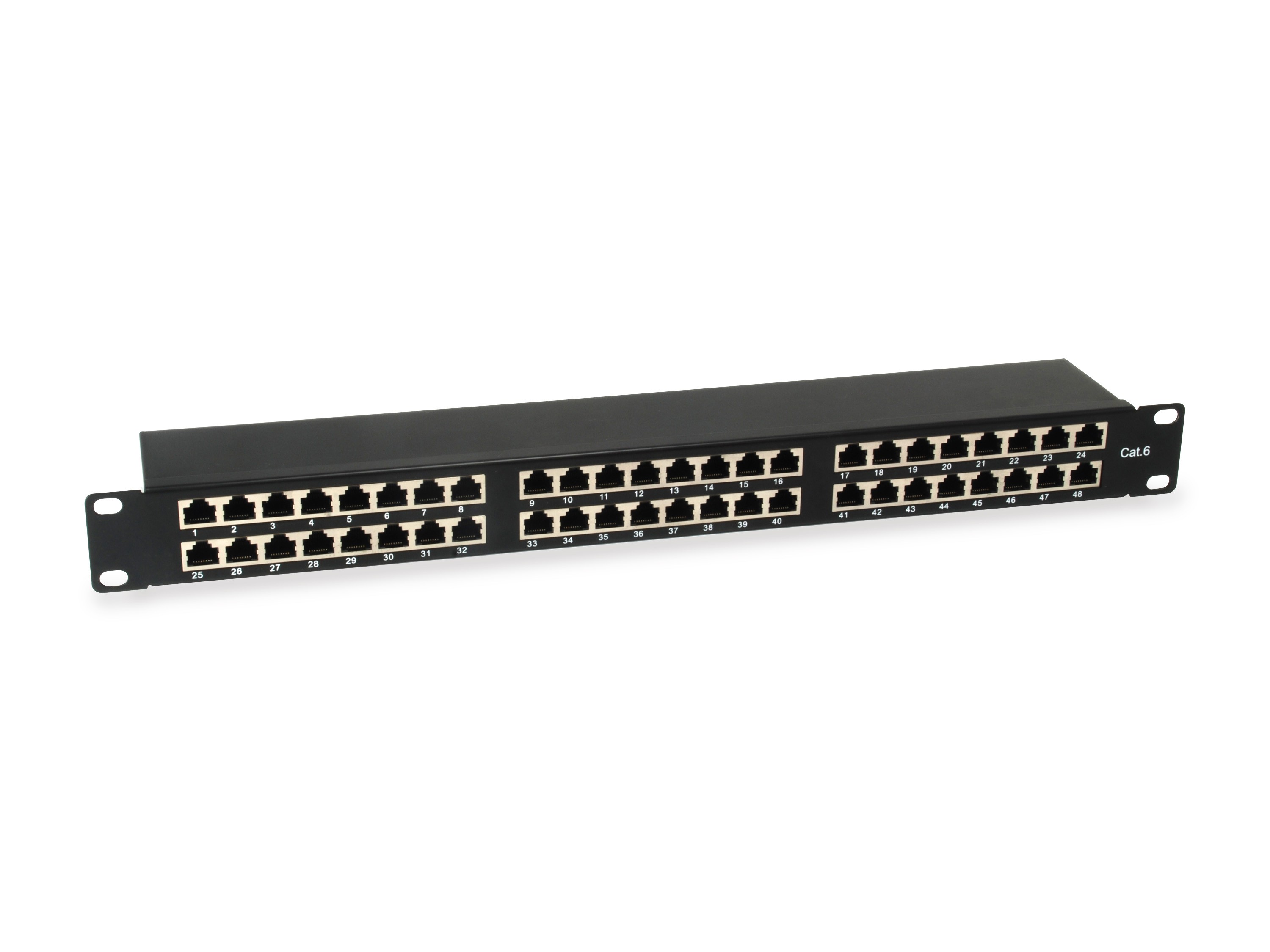 Equip 326449 panel de parcheo 1U - Equip 326449, RJ-45, Cat6, Negro,