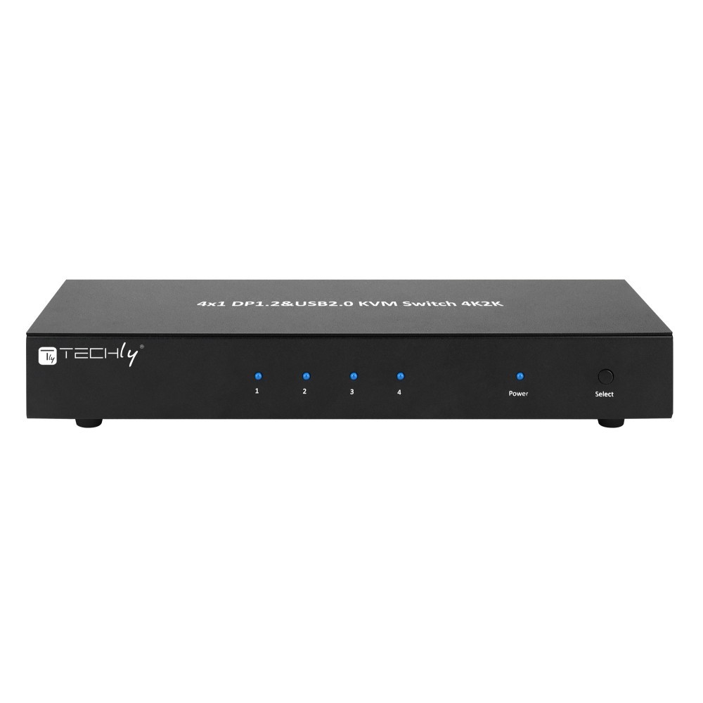 Techly IDATA DP-KVM4 KVM switch Rack mounting Black - Techly IDATA DP-