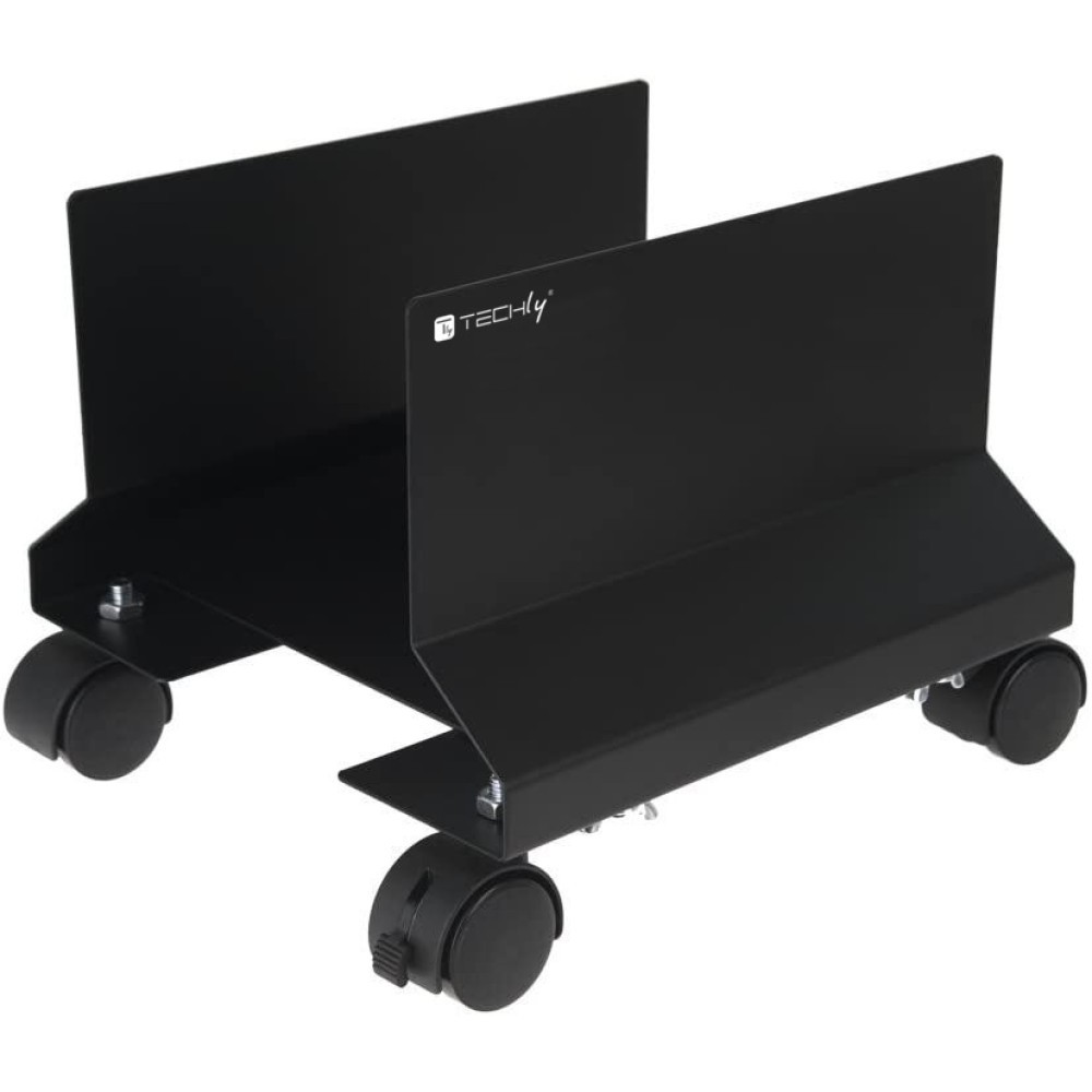 Techly Supporto per CPU in Acciaio con Ruote Nero (ICA-CS 34) -