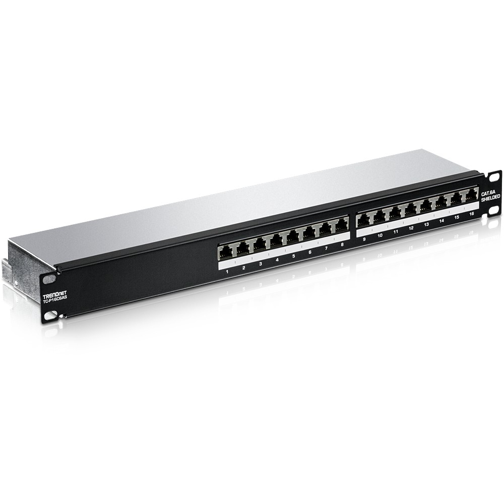 Trendnet TC-P16C6AS patch panel 1U - Trendnet TC-P16C6AS, 10 Gigabit