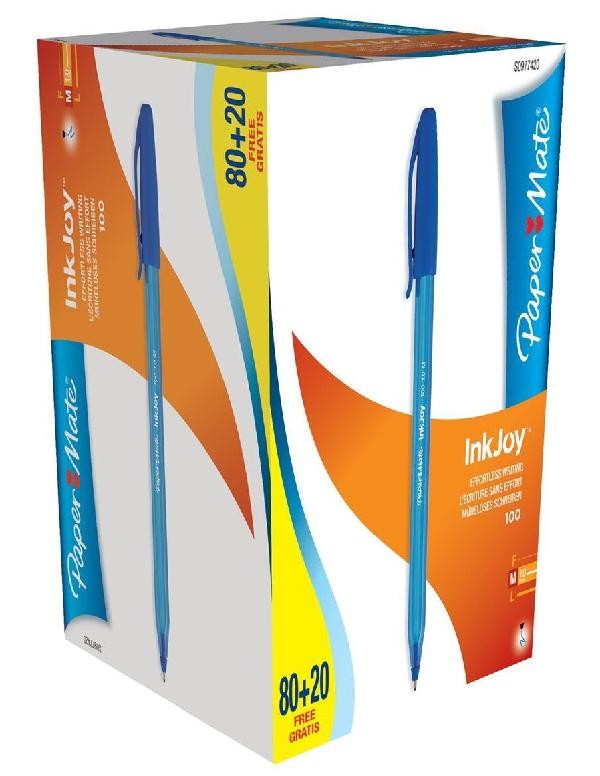 Papermate Inkjoy 100 Blue Stick ballpoint pen Medium 100 pc(s) -