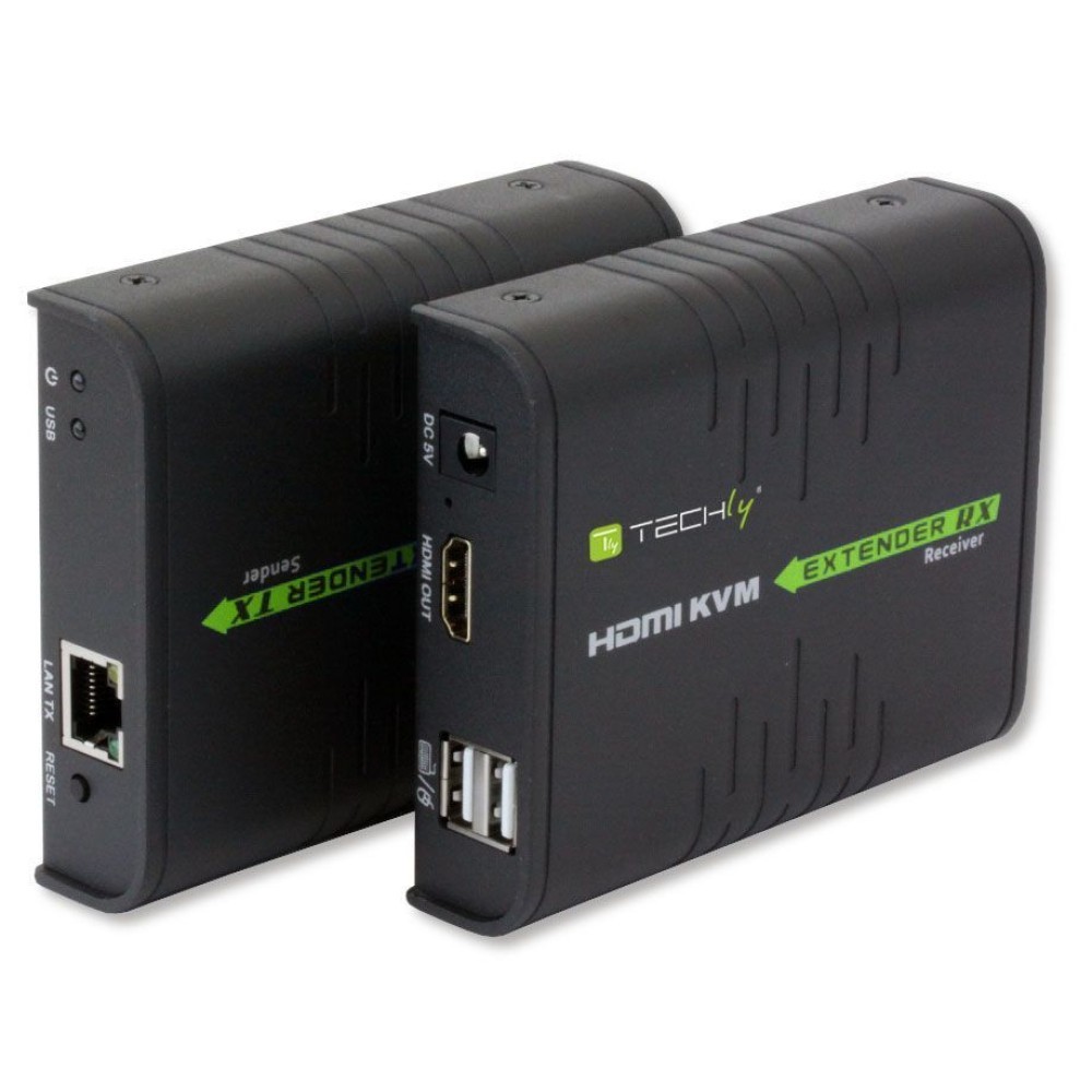 Techly IDATA HDMI-KVM2 estensore KVM Trasmettitore e ricevitore -