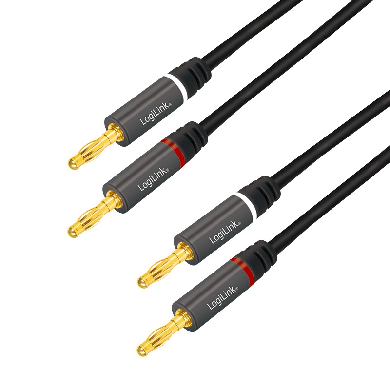 LogiLink CA1210 audio cable 3 m 2 x Banana Black - LogiLink CA1210, 2
