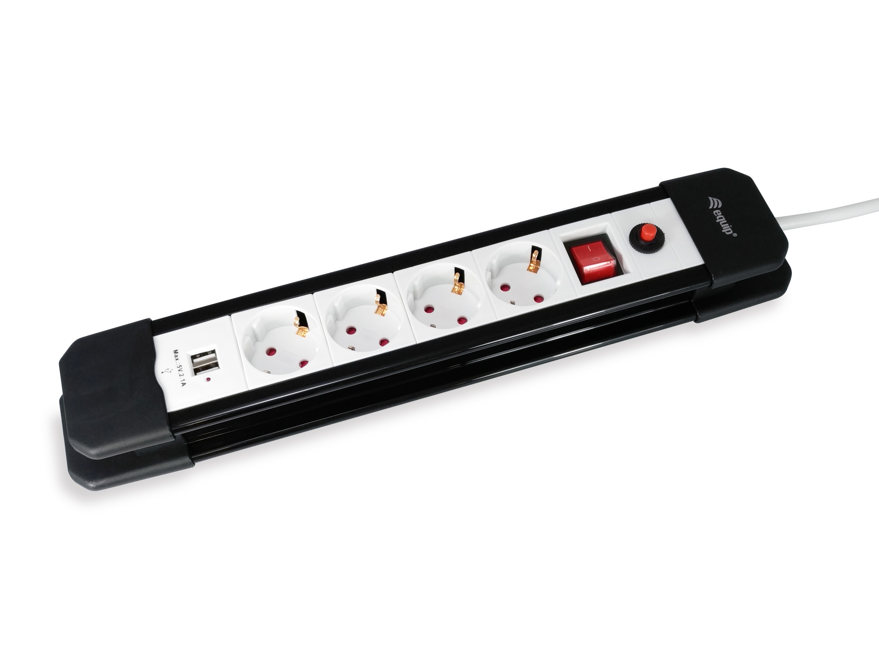 Equip 245553 power extension 1.5 m 4 AC outlet(s) Indoor Black, White