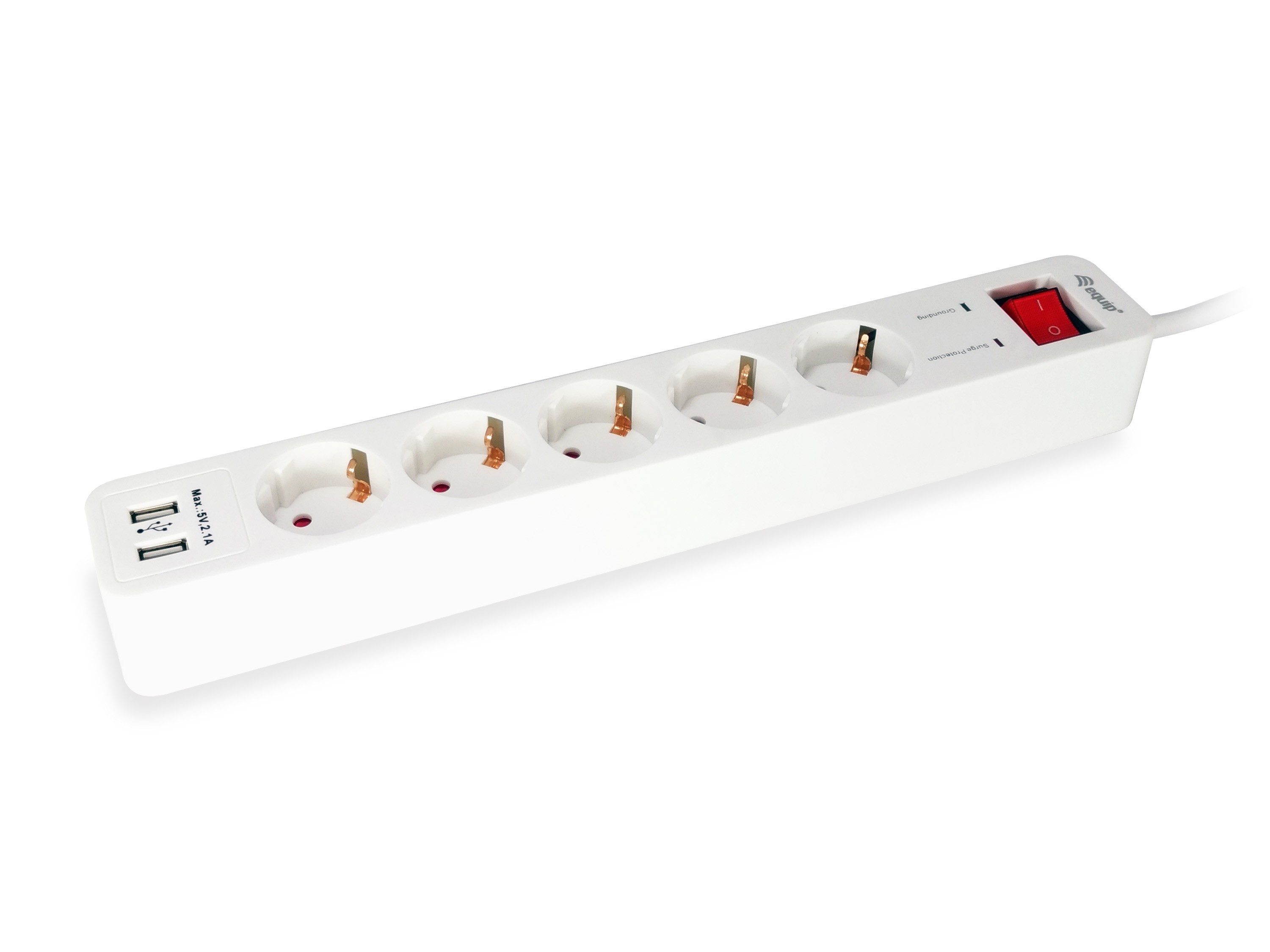Equip 245554 power extension 1.8 m 5 AC outlet(s) Indoor White -