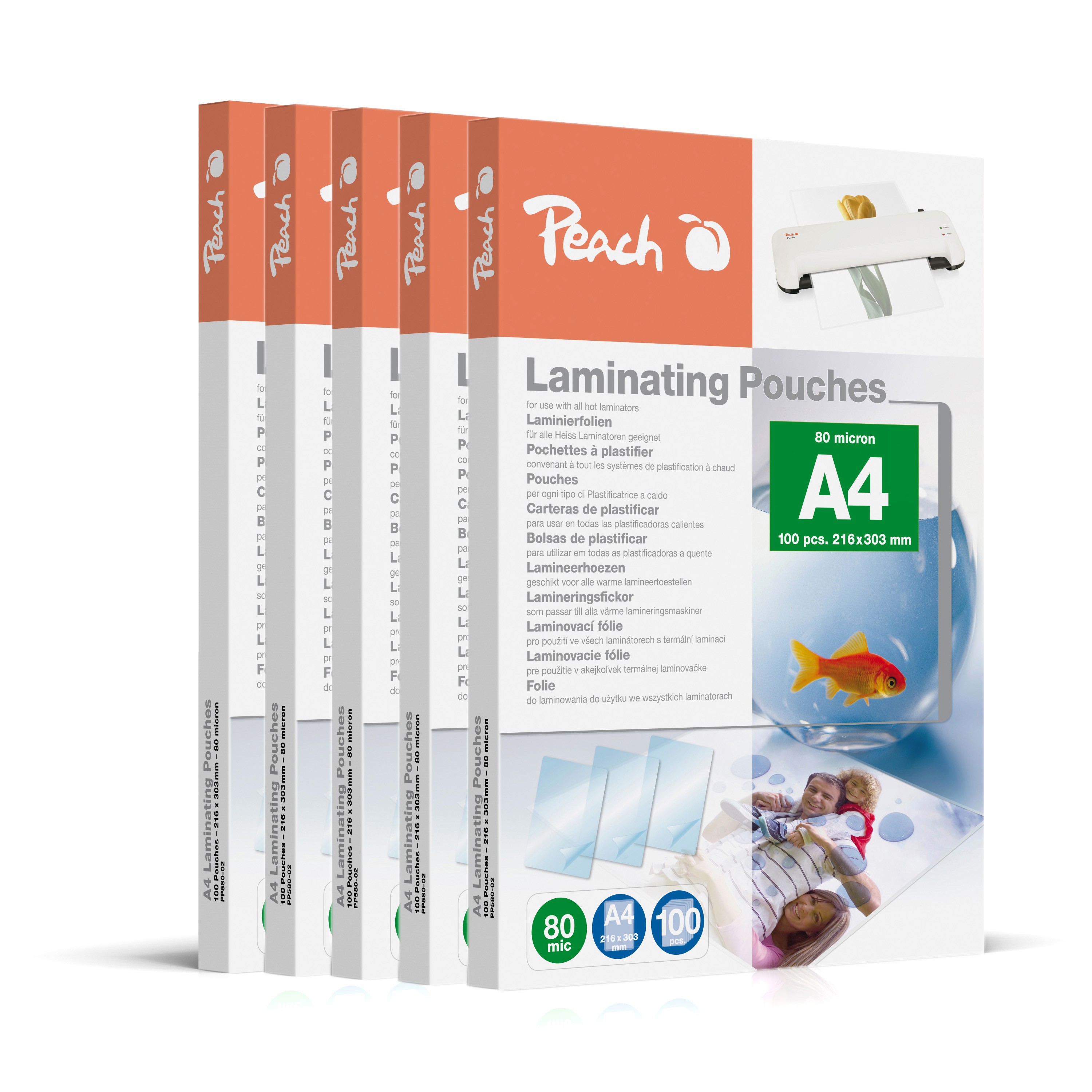 Peach 510033 pellicola per plastificatrice 500 pz - Peach 510033,