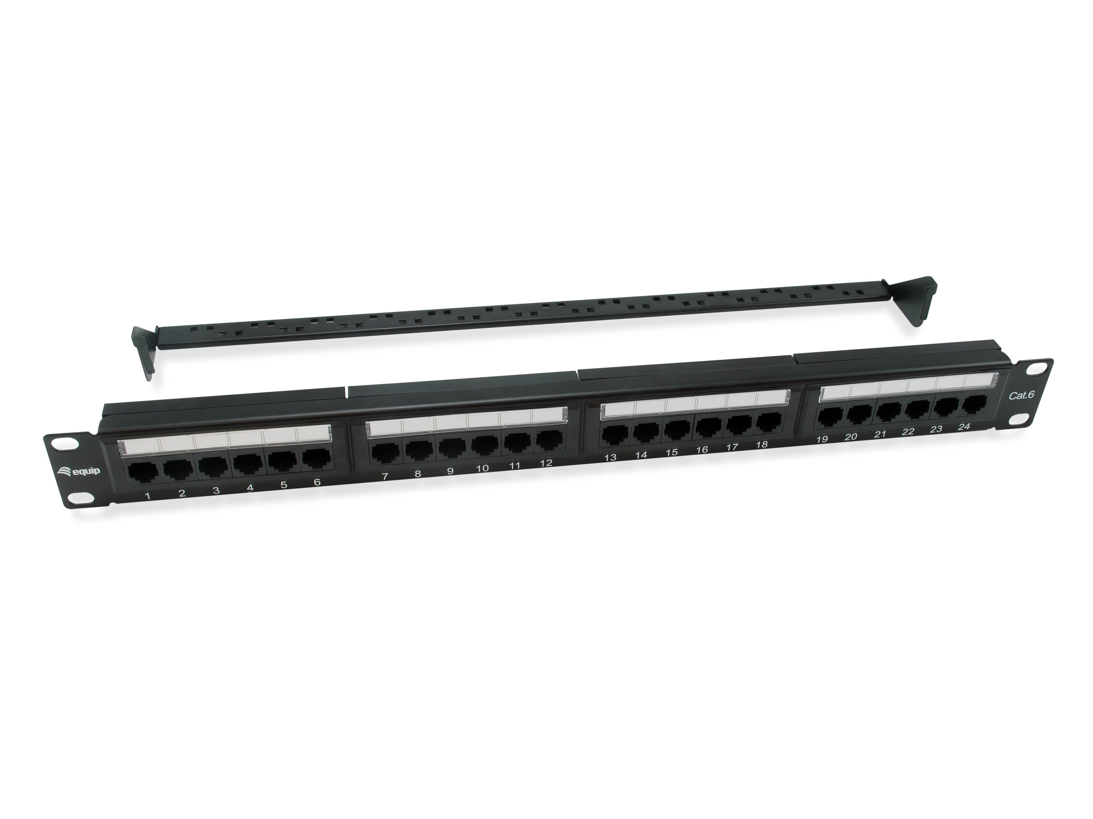 Equip Patchpanel 24x RJ45 Cat6 19" UTP 1HE ISO/IEC schwarz