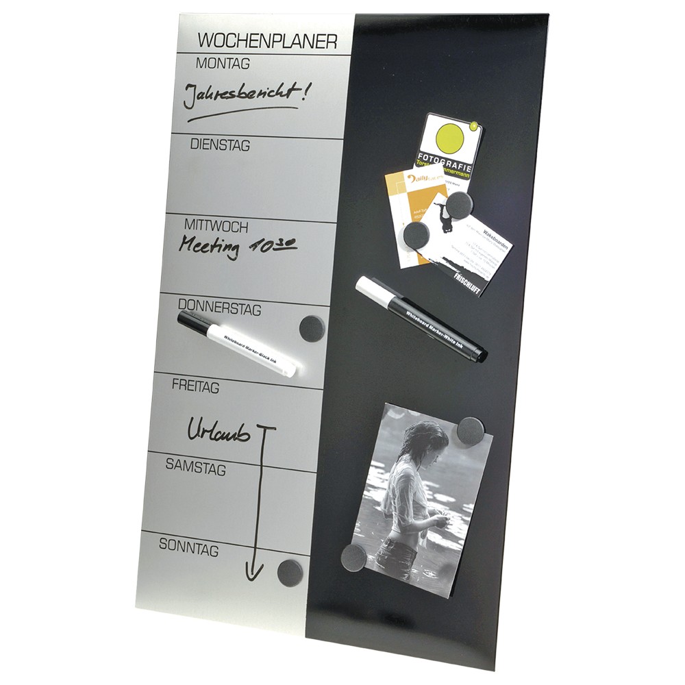 Genie 10794 magnetic board Steel 370 x 570 mm Black, Satin steel -
