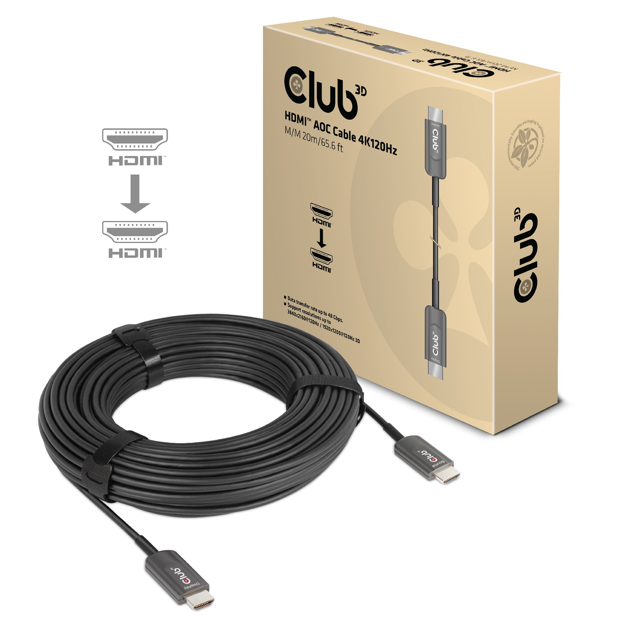 CLUB3D Ultra High Speed HDMI Certified AOC Cable 4K120Hz/8K60Hz
