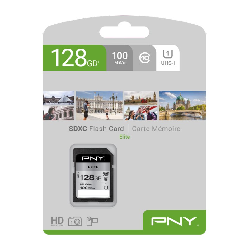SD XC Card 128GB PNY Elite R100MB/s retail