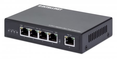 Intellinet 4-Port Gigabit Ultra PoE Extender, Adds up to 100 m (328