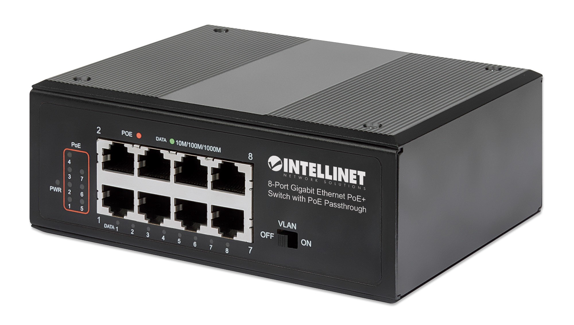 Intellinet 8-Port Gigabit Ethernet PoE+ Industrial Switch with PoE