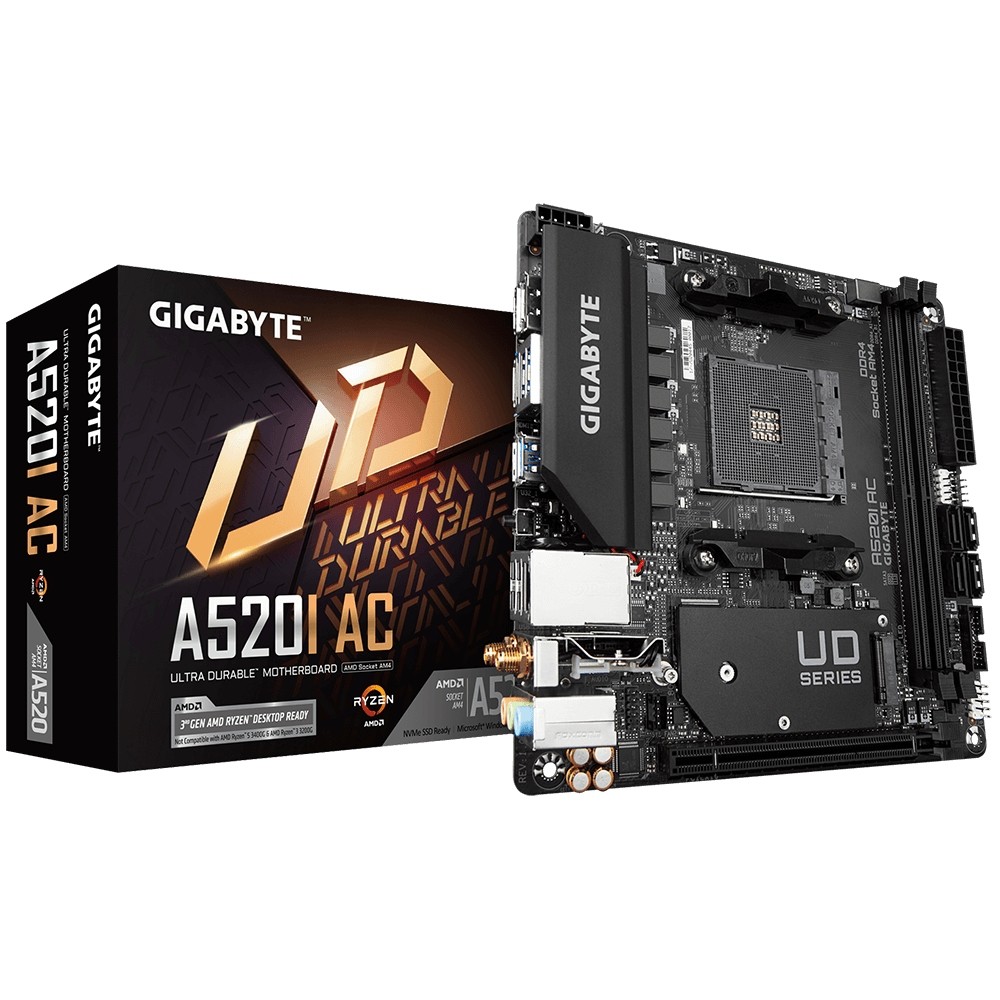 GIGABYTE A520I AC Motherboard - GIGABYTE A520I AC Motherboard, AMD,
