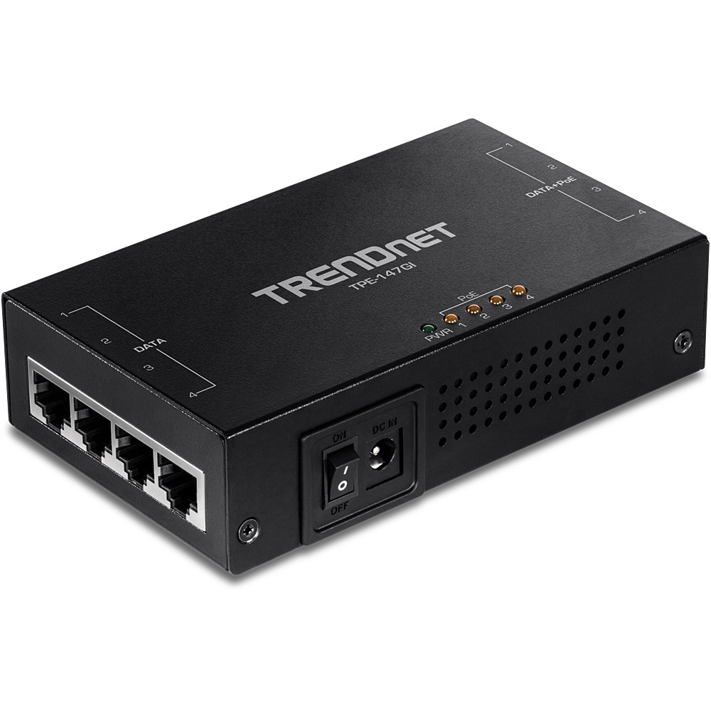 Trendnet TPE-147GI PoE adapter Gigabit Ethernet - Trendnet TPE-147GI,