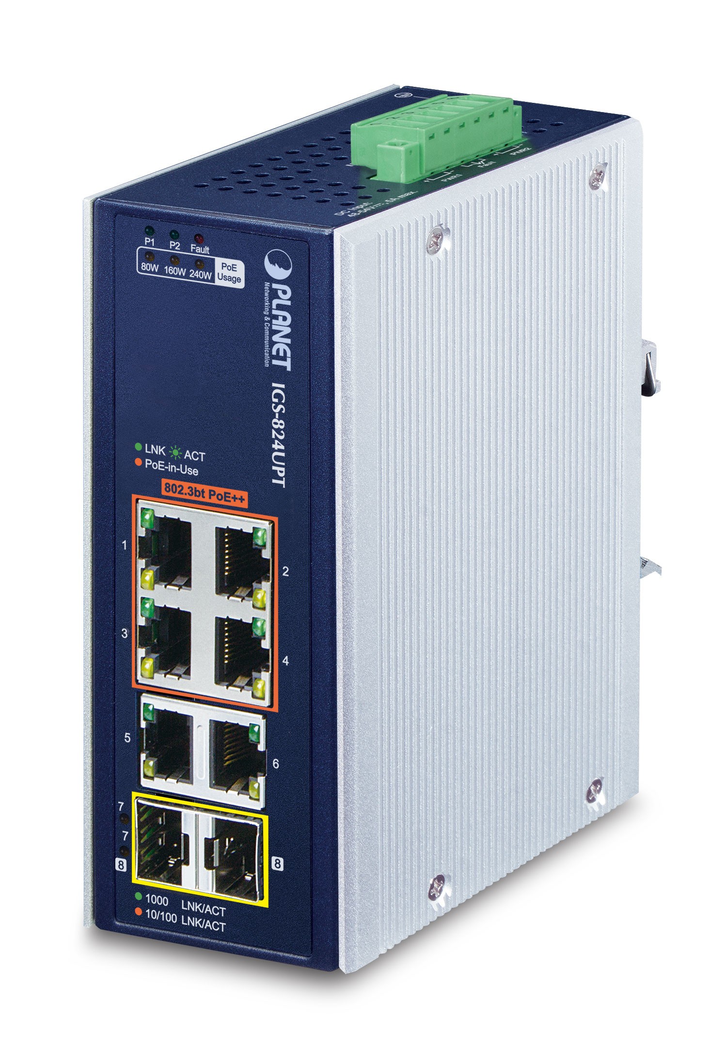 PLANET IP30 Industrial 4-Port Unmanaged Gigabit Ethernet (10/100/1000)