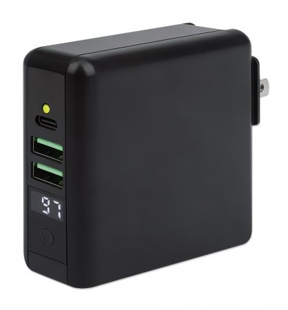 Manhattan 4-in-1 Travel Wall Charger and Powerbank 8,000 mAh, USA/UK/