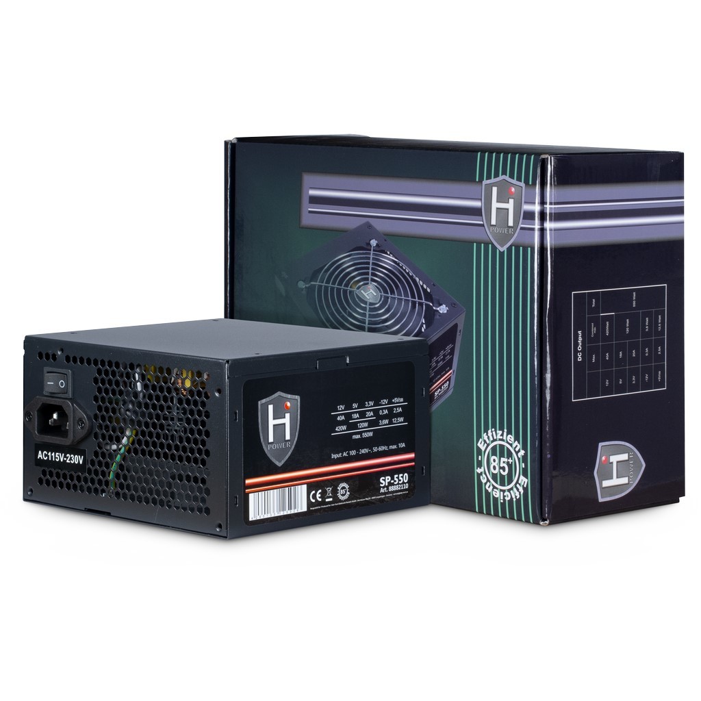 Inter-Tech HIPOWER SP-550 unidad de fuente de alimentación 550 W 20+