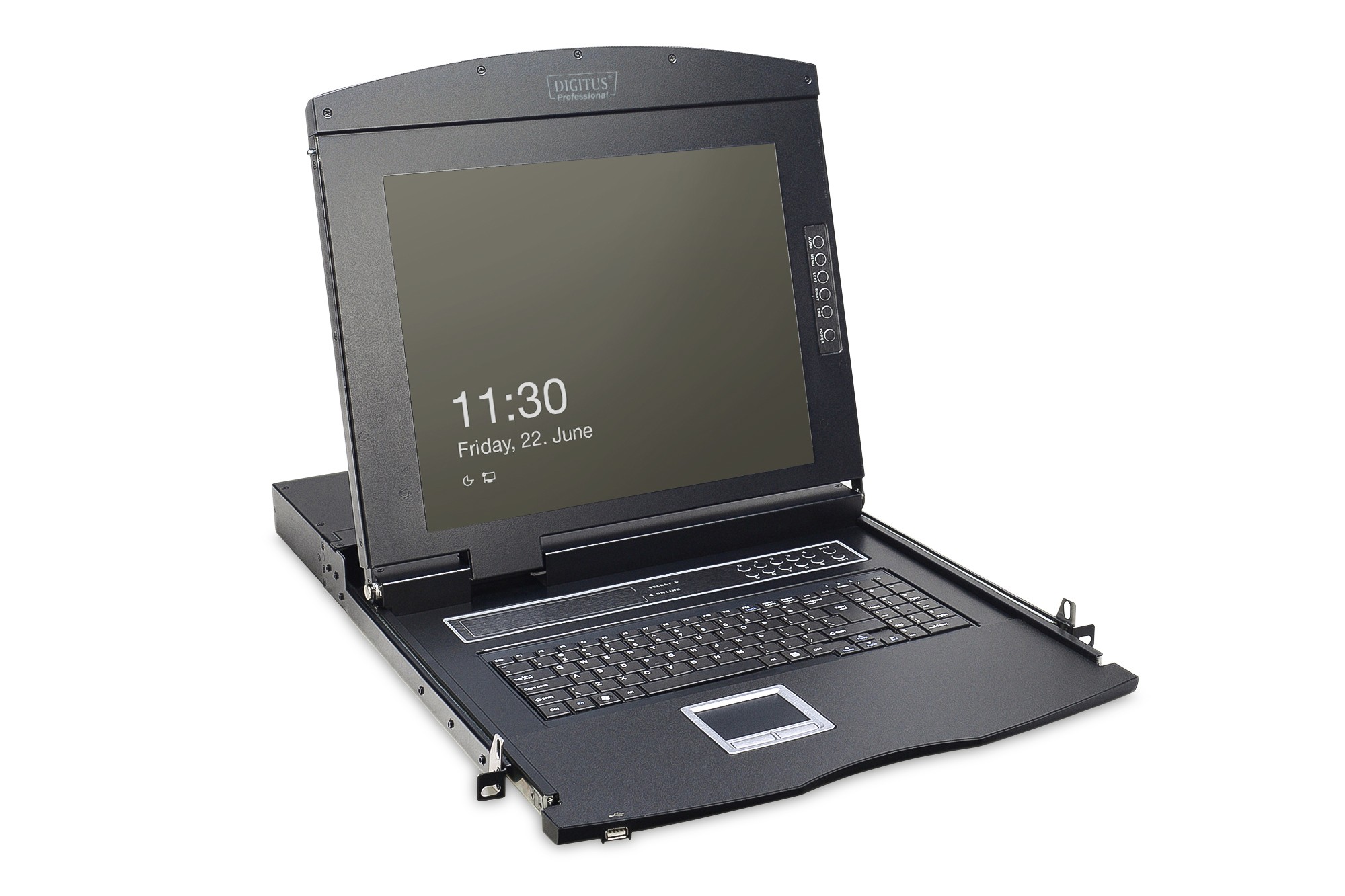 DIGITUS Modulare Konsole 17"TFT,1-Port KVM&Touchpad,Frankrei