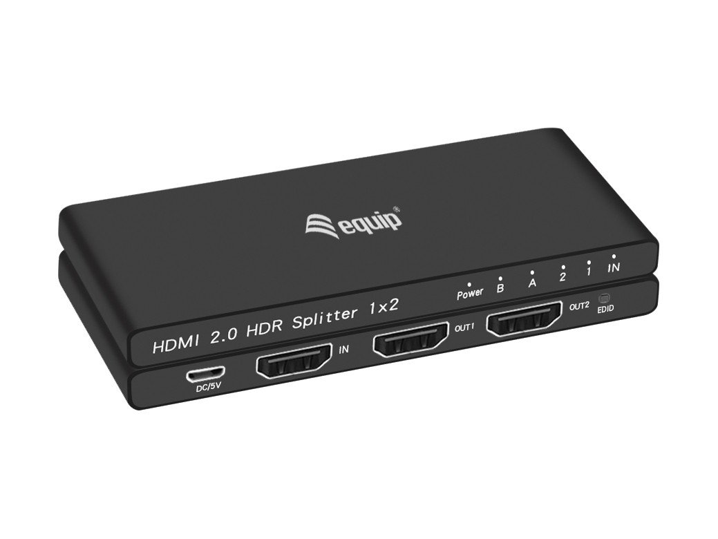 Equip Ultra Slim 2-Port HDMI 2.0 Splitter - Equip Ultra Slim 2-Port