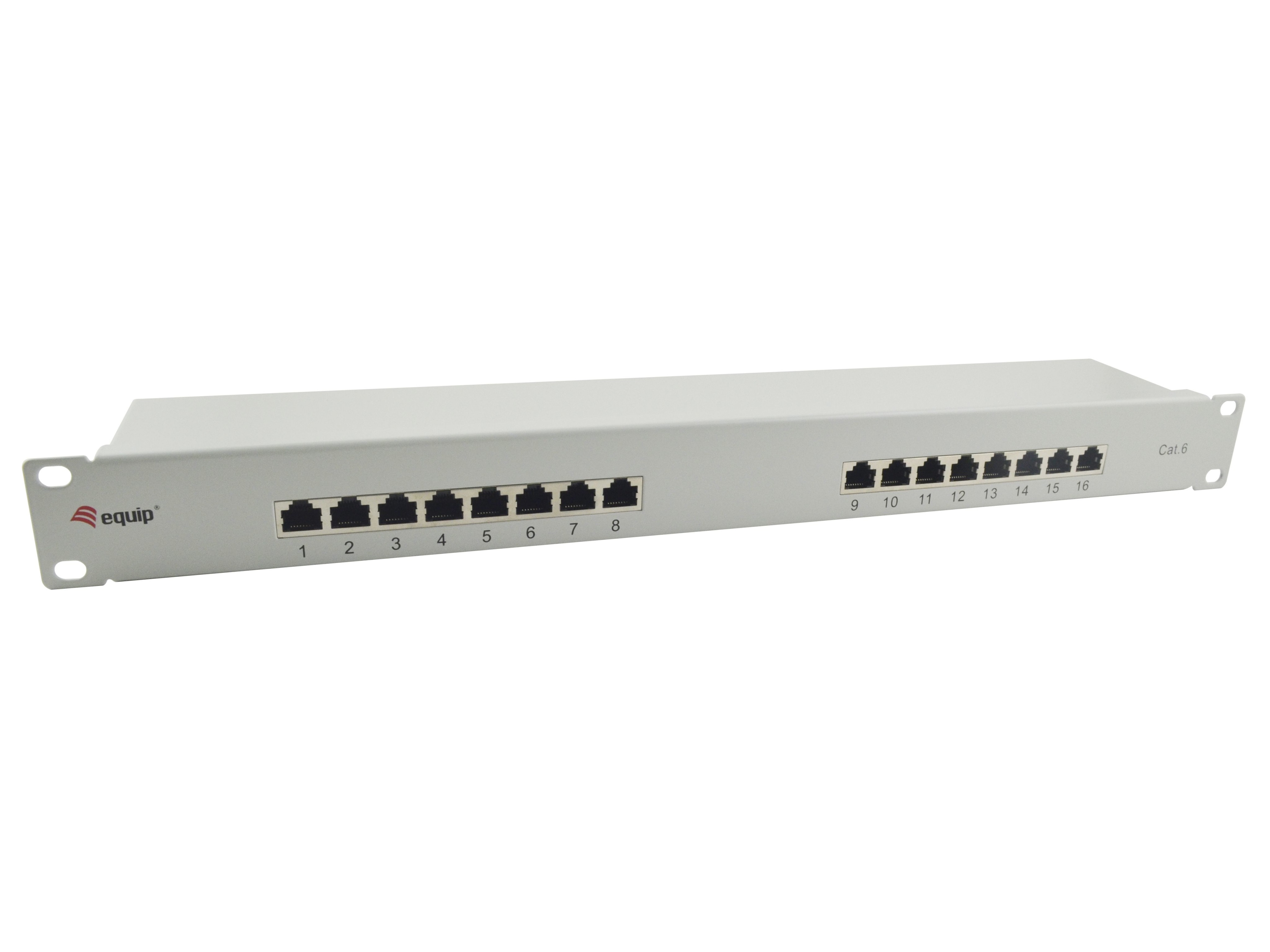 Equip Patchpanel 16x RJ45 Cat6 19" FTP 1HE ISO/IEC hellgrau