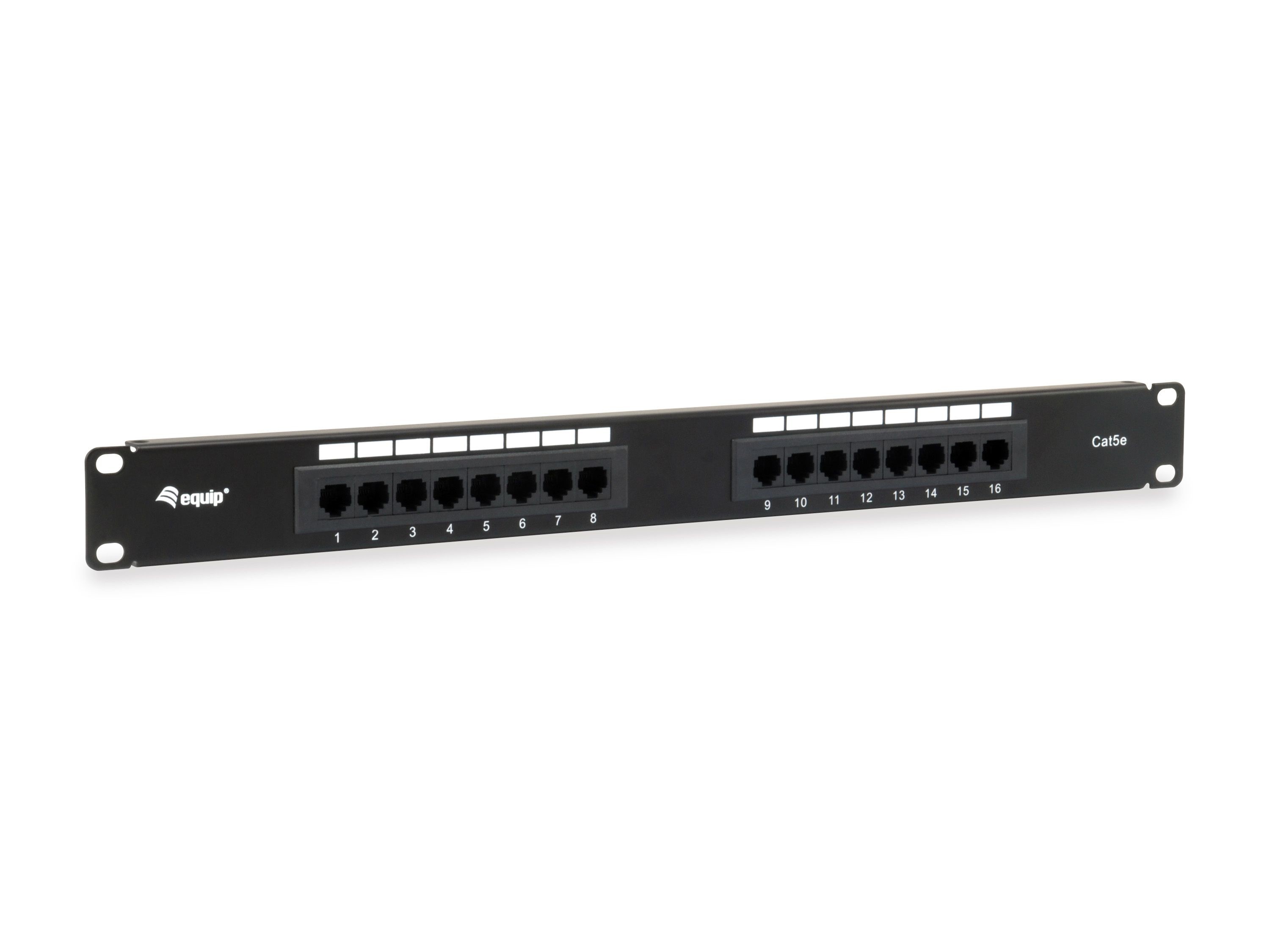 Equip 19" Patchpanel 16xRJ45 Cat5e UTP 1U 100MHz RAL9005