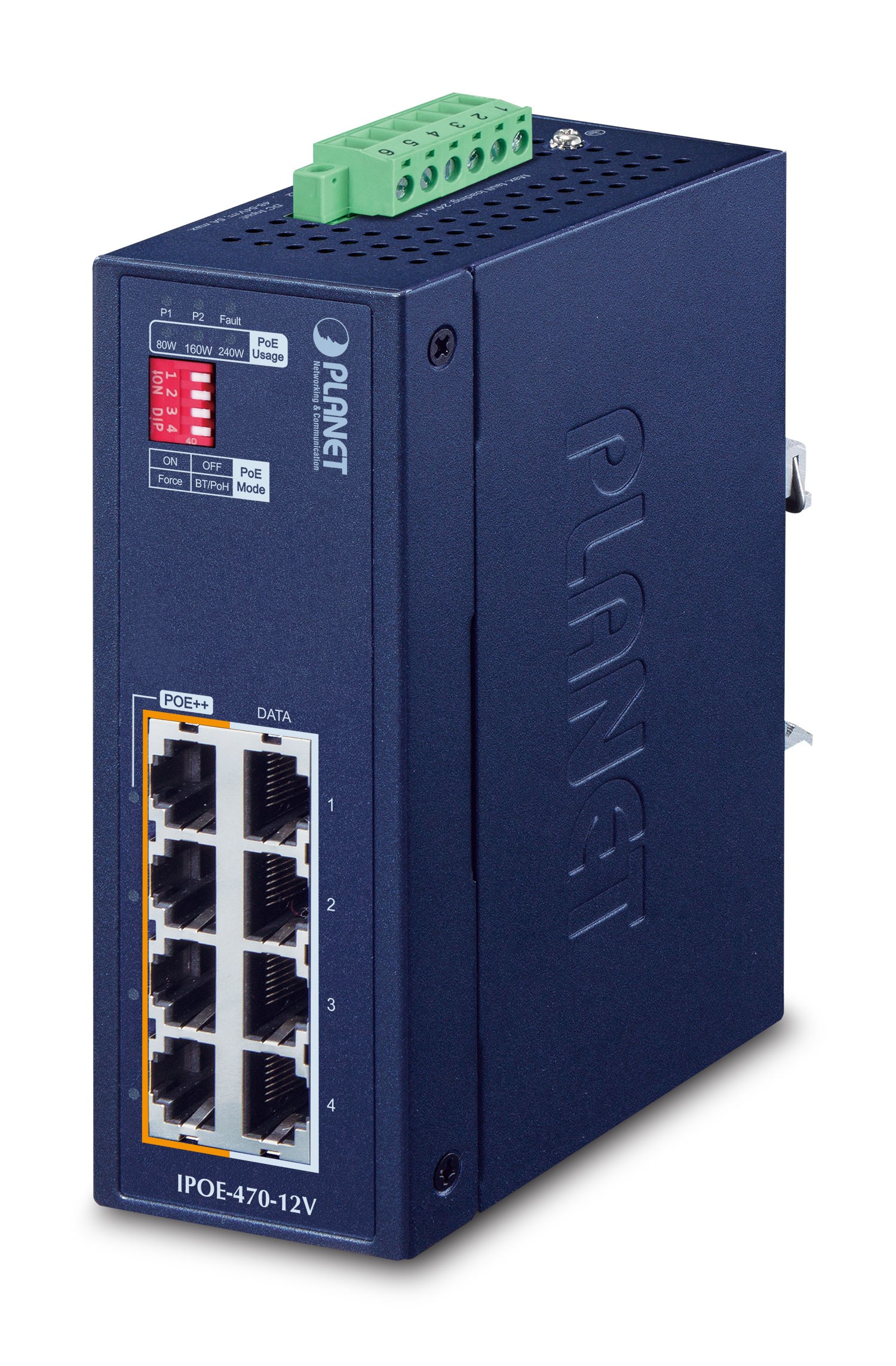 PLANET Industrial 4-Port GE 802.3bt PoE++ Injector Hub