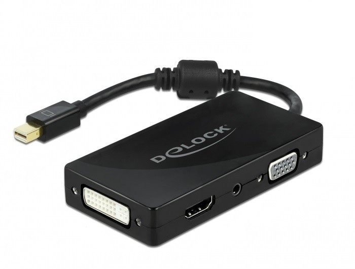 DELOCK Mini DP 1.2 Adapter > VGA/HDMI/DVI/Audio Bu 4K passiv