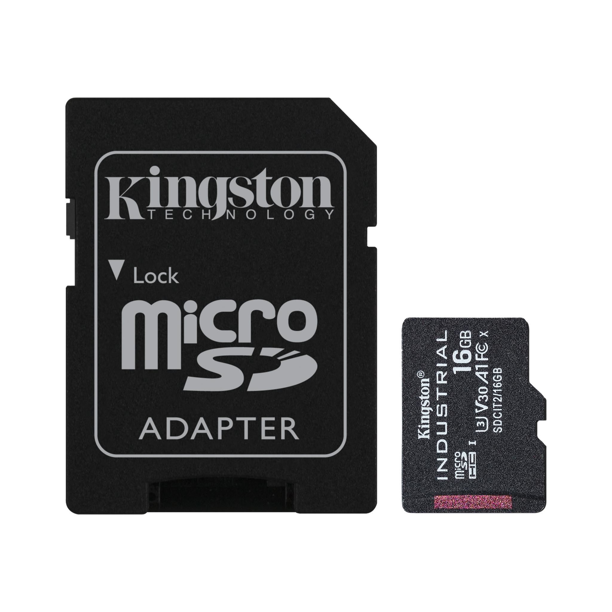 Kingston Technology 16GB microSDHC Industrial C10 A1 pSLC Card + SD