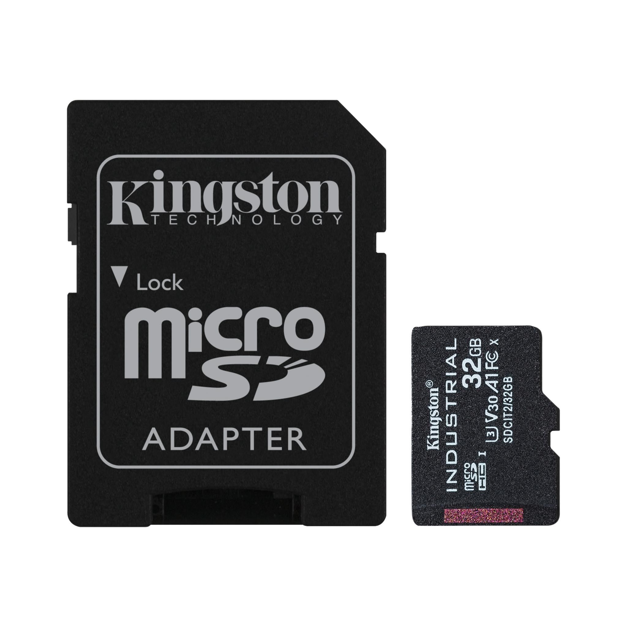 Kingston Technology 32GB microSDHC Industrial C10 A1 pSLC Card + SD