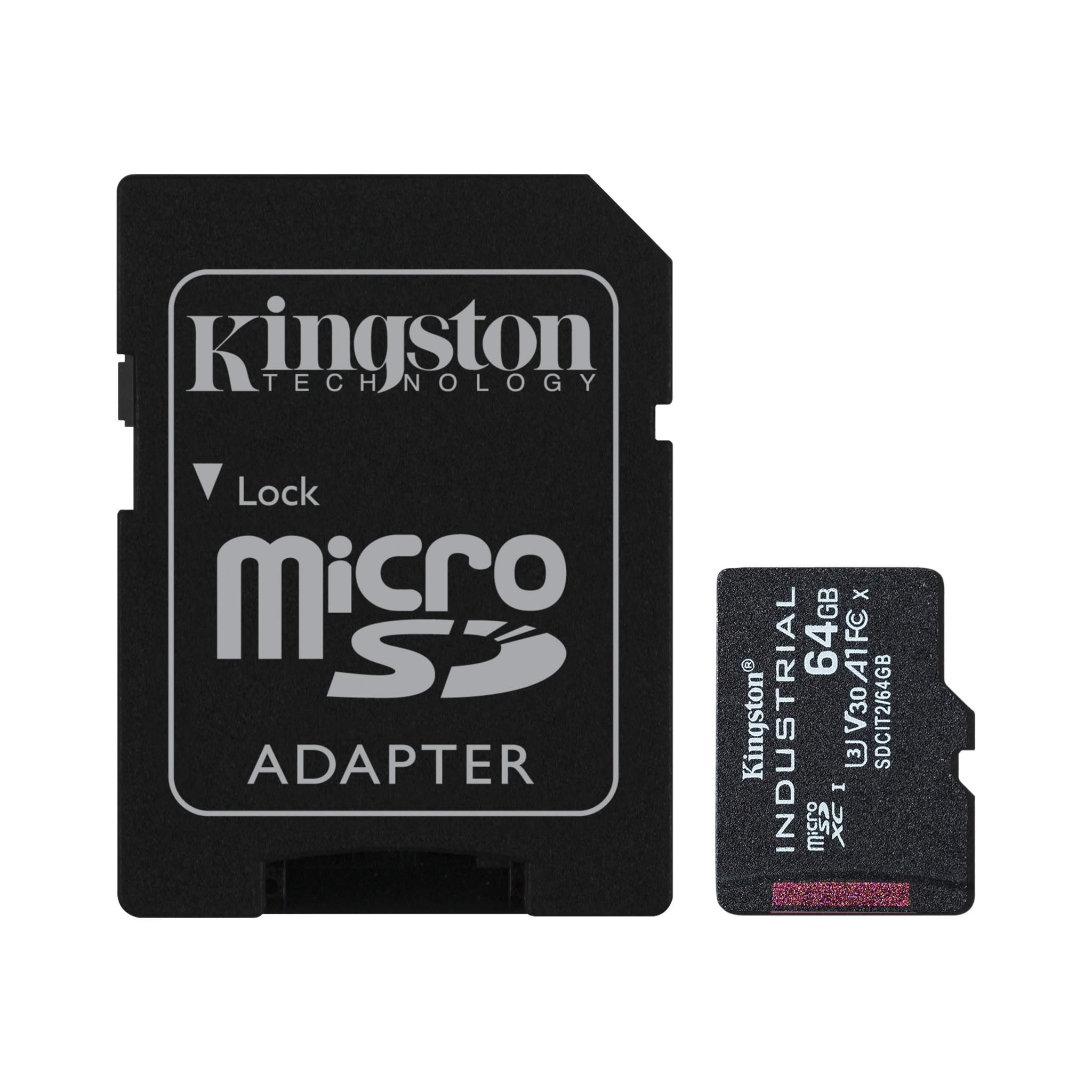 CARD 64GB Kingston Industrial microHC 100MB/s +Adapter